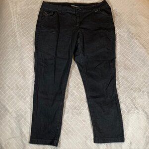 Lane Bryant Womens 20 Denim Jeans Black Skinny Stretch Sequin Pockets Mid Rise